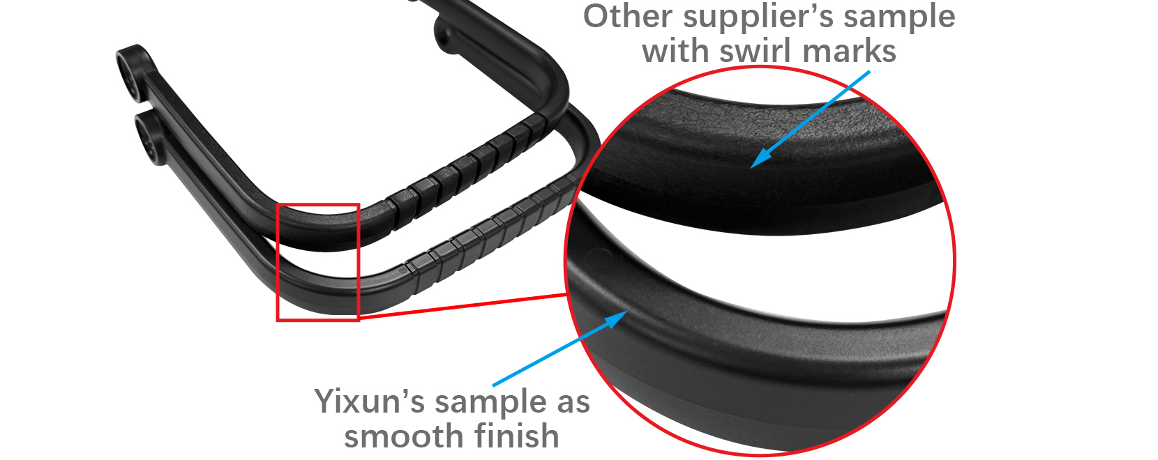 Optimize the injection molding parameters.