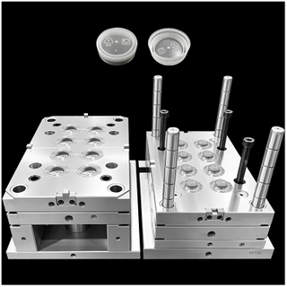 High Output 1*8 Cavity Mold Food-Grade HDPE Pin Point Gate 1.2344 HRC48-50 Steel Polished Surface Plastic Injection Cap Mold