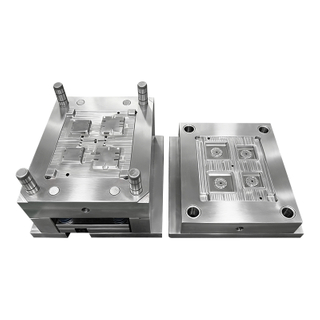 2+2 ABS Material Horn Gate Side 1.2083ESR HRC48-52 Steel Polishing Texture Small Face Cover Moulding 